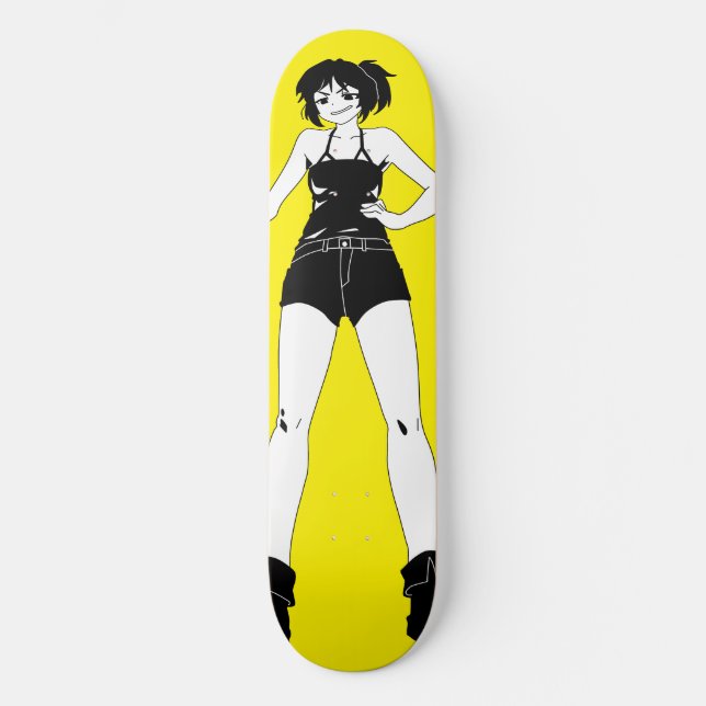 Svärdkvinna Anime Girl Skateboard Deck (Framsida)
