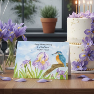 Svärdotter Glad födelsedag i februari Kungsfiskare Kort