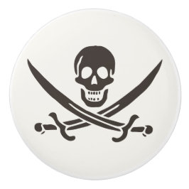 Svardsjälm av obsidian Calico Jacks piratflagga Knopp