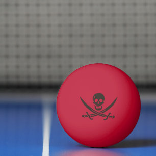 Svardsjälm av obsidian Calico Jacks piratflagga Pingisboll