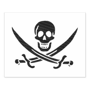 Svardsjälm av obsidian Calico Jacks piratflagga Stämpel