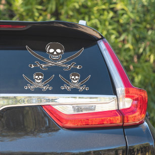 Svardsjöflagga med obsidianskalle Piratflagga från Klistermärken