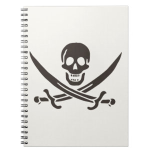Svardsmanspannkopp Piratflagga för Calico Jack Anteckningsbok