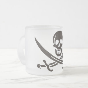 Svardsmanspannkopp Piratflagga för Calico Jack Frostad Glasmugg