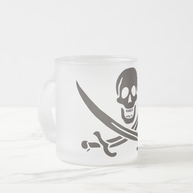 Svardsmanspannkopp Piratflagga för Calico Jack Frostad Glasmugg (Framsida vänster)