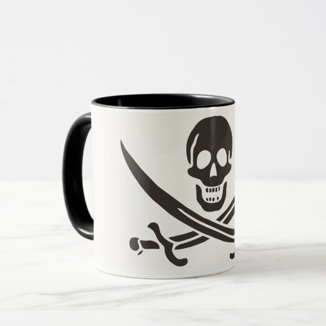 Svardsmanspannkopp Piratflagga för Calico Jack Mugg (Framsida vänster)