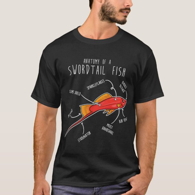 Svärdstjärtfiskens anatomi t shirt (Framsida)