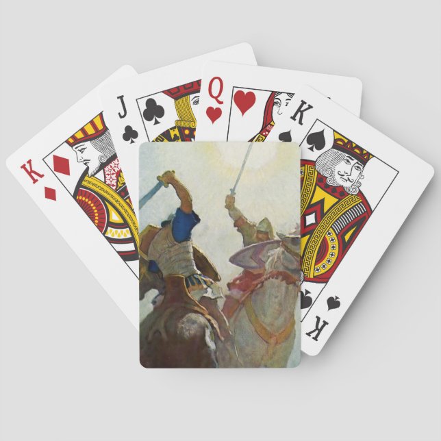 “Svärdstriden var häftig” av NC Wyeth Casinokort (Baksidan)