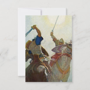“Svärdstriden var häftig” av NC Wyeth Tack Kort