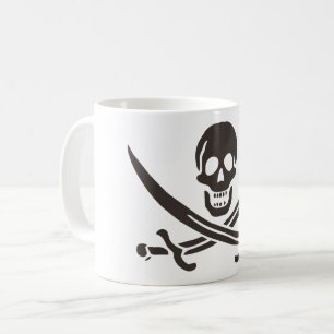 Svardsvärdshuvud av obsidian Piratflagga från Cali Kaffemugg