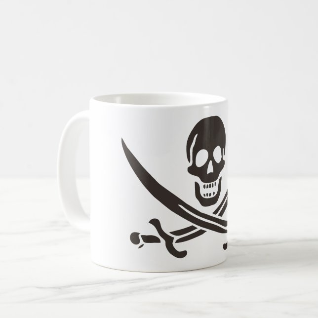Svardsvärdshuvud av obsidian Piratflagga från Cali Kaffemugg (Framsida vänster)