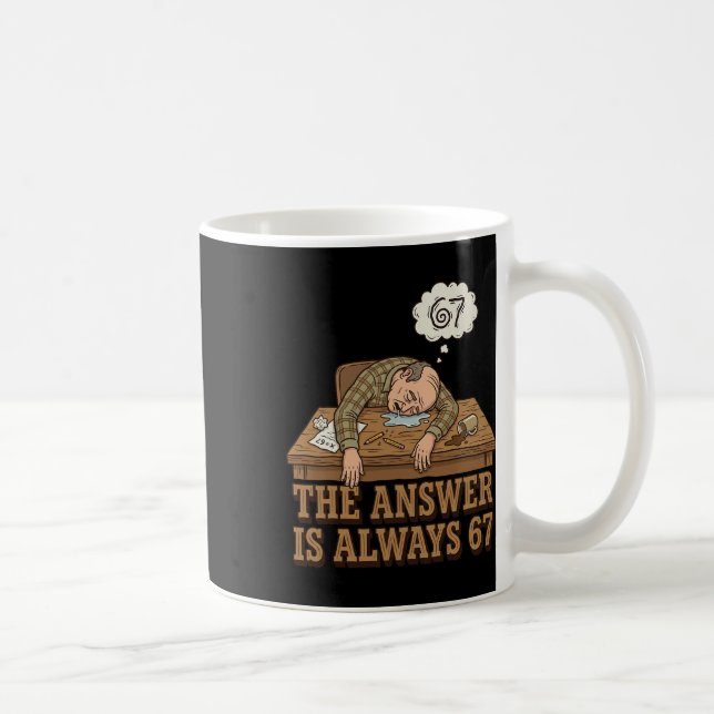Svaret är Alltid 67 Mattemästare Meme 90s Retr Kaffemugg (Höger)