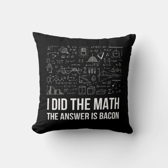 Svaret är Bacon Funny Math Student Gift-design Kudde (Framsida)