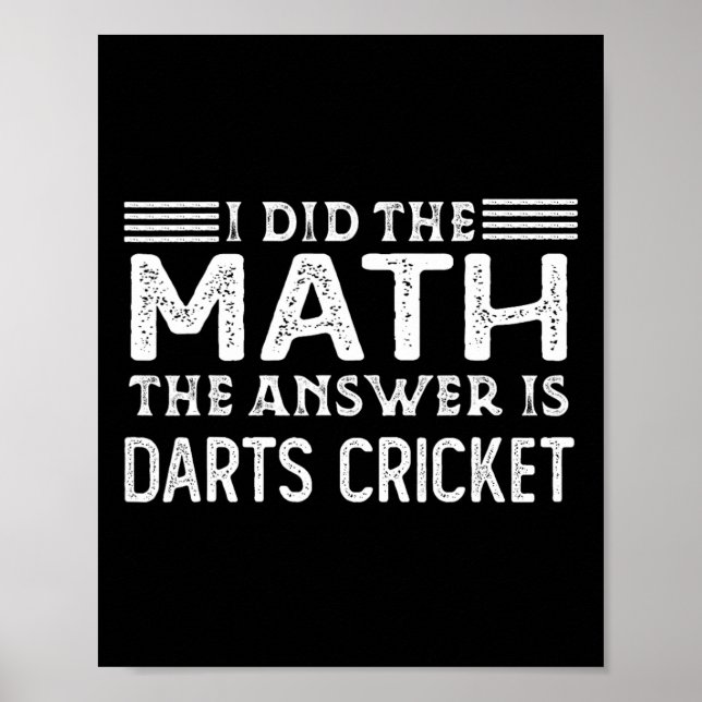 Svaret Är Dart Cricket Rolig Matematiklärare Stud Poster (Framsidan)