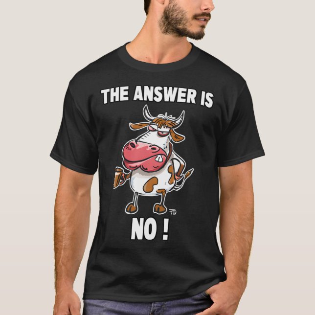 Svaret är Nej Grinig Ko T Shirt (Framsida)