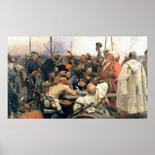 Svaret från Zaporozhian Cossacks Poster