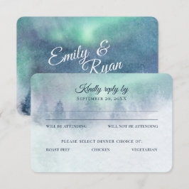 Svaret på norra Ljus Auroran Himmel Bröllop Inbjudningar