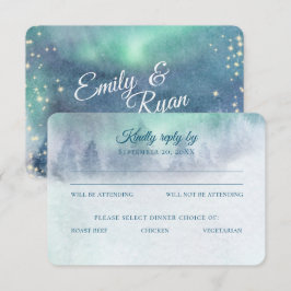 Svaret på norra Ljus Starry Himmel Bröllop Inbjudningar