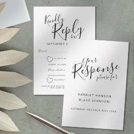 Svaret på OSA på vittext och svart text i bröllop