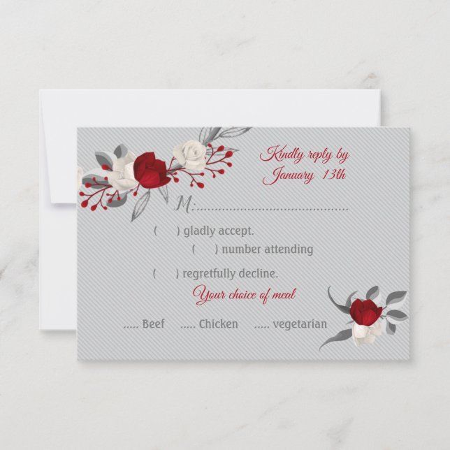 Svaret på valet av rött och vitt blomma i botanisk OSA kort (Framsida)