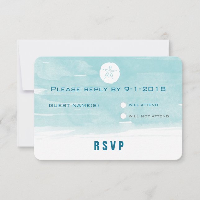 Svaret på vattenfärgen Sand Dollar - runda hörn OSA Kort (Framsida)