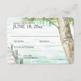 Svaret på vattenfärgen Sjö Bröllop OSA Kort
