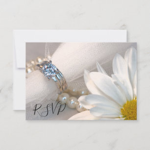 Svaret på vit Daisy Elegance Bröllop OSA Kort