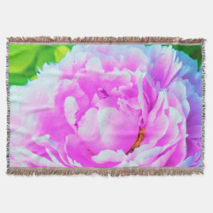 Svårforcerad dubbel rosa peoniblomsdetalj filt