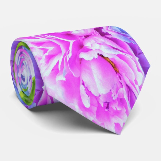 Svårforcerad dubbel rosa peoniblomsdetalj slips (Rullad)