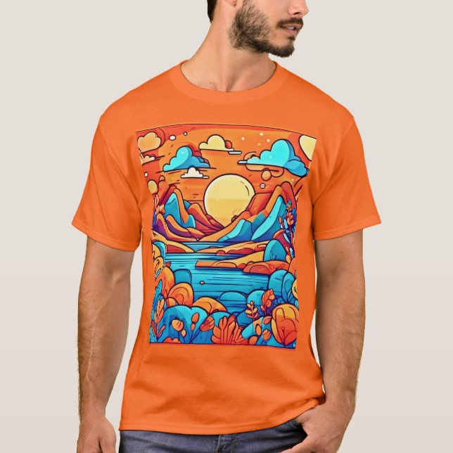 Svårforcerad regnbågskartongskog t shirt (Framsida)
