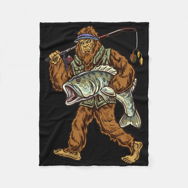 Svärgädd B Fiske Bigfoot Fiskare 1  Fleecefilt (Framsidan)