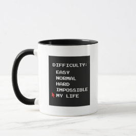 Svårighet Mitt Liv Roligt Sarksatisk Spelcitat Mug Mugg
