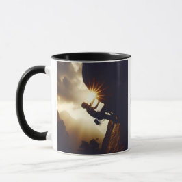 Svårigheter i ansikte med mod och framgång följer mugg