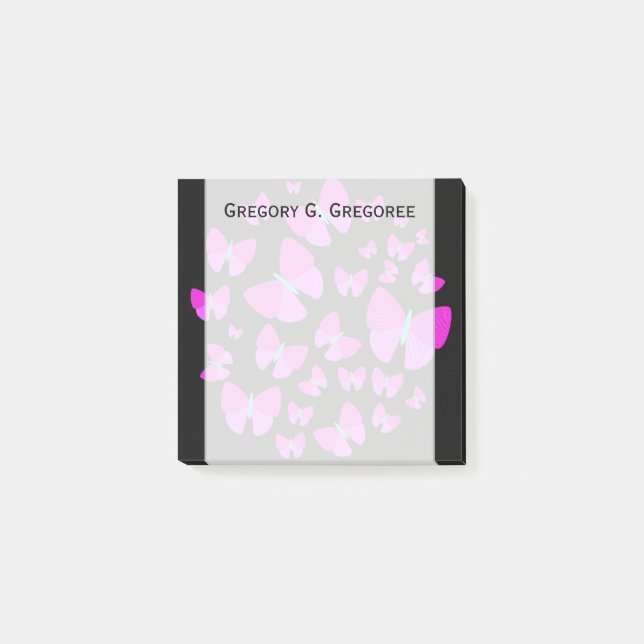 Svärm av konstnärliga fjärilar + post-it block (Framsida)