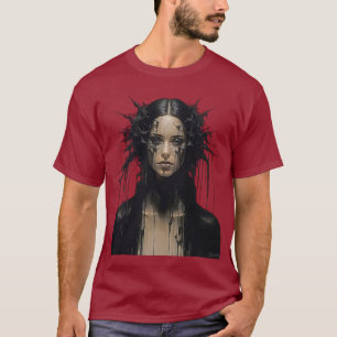 Svärmande Noir Femme Abstrakt Konst  T Shirt