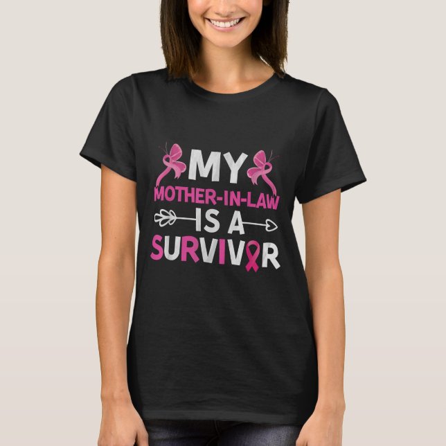 Svärmor Är En Bröstcanceröverlevare T Shirt (Framsida)