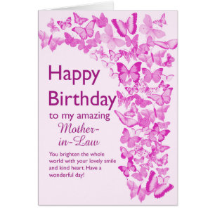 Svärmor Birthday Butterflies Hälsningskort