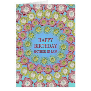Svärmor Birthday Crochet Flowers Hälsningskort