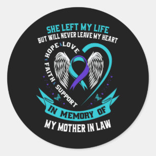 Svärmor för Lila Suicide Awareness Shirt Runt Klistermärke