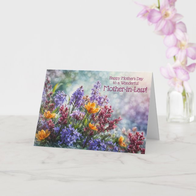 Svärmor Glad mors dag med vacker blomma Kort (Orkide)