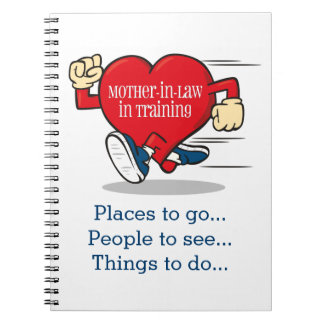 Svärmor i utbildningsanteckningsbokjournal anteckningsbok med spiral