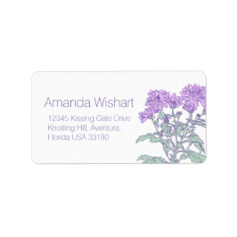 Svarsadress för lila blomma bröllop adressetikett