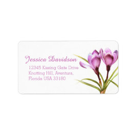 Svarsadressetikett för vår crocus lila bröllop adressetikett