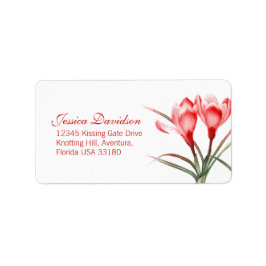 Svarsadressetikett för vår crocus red bröllop adressetikett