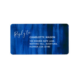 Svarsblå abstrakt bröllop adressetiketter