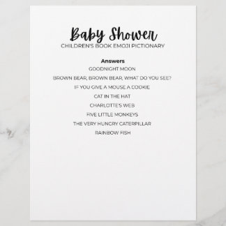 Svarsblad Baby Shower Emoji-spel Svarsblad Brevhuvud