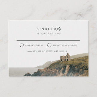 Svarsbrev för irländska kustklippor Wedding RSVP-k Tilläggskort