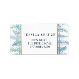 Svarsetiketter på Rustic blue spruce gräs lövs Adressetikett