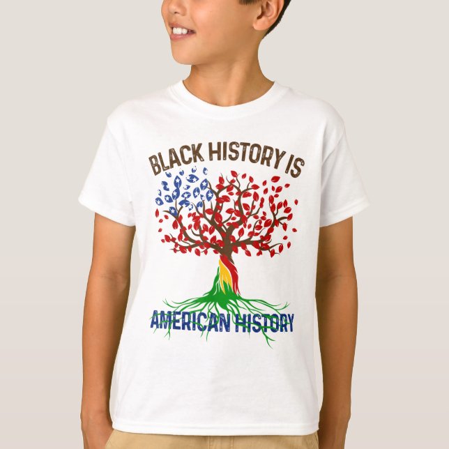Svarshistorien är Amerikansk historia Afican Roots T Shirt (Framsida)