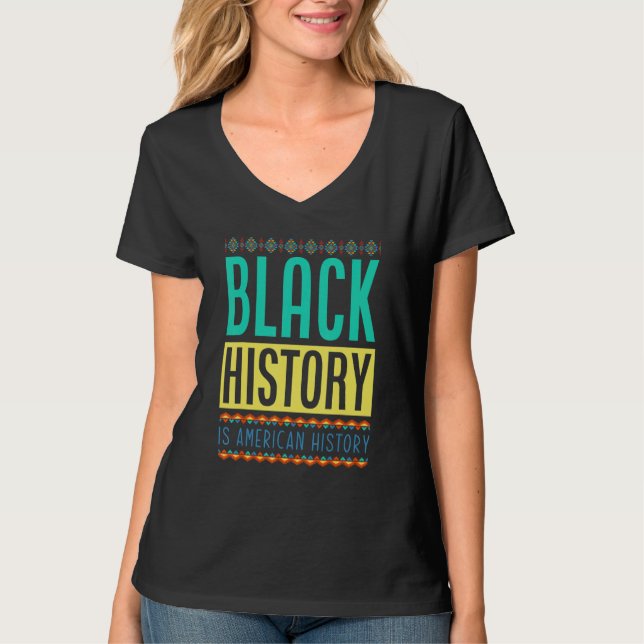 Svarshistoriken är Amerikansk historia Black Histo T Shirt (Framsida)
